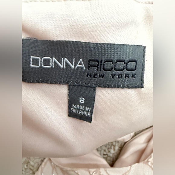 Donna Ricco Metallic Floral Jacquard Sleeveless Sheath Cocktail Dress size 8 - Picture 2 of 8